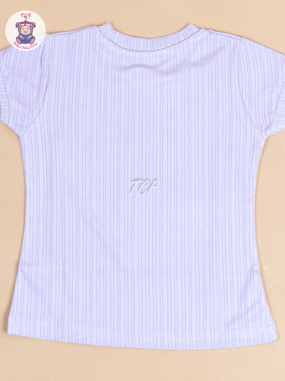 Purple - Girls Strechable T- Shirts