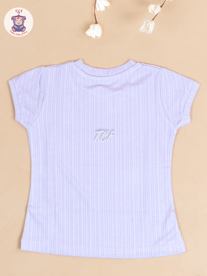 Purple - Girls Strechable T- Shirts