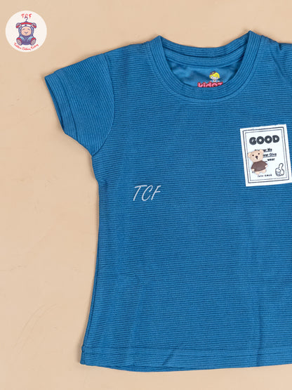 Blue - Girls Strechable T- Shirts