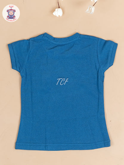 Blue - Girls Strechable T- Shirts