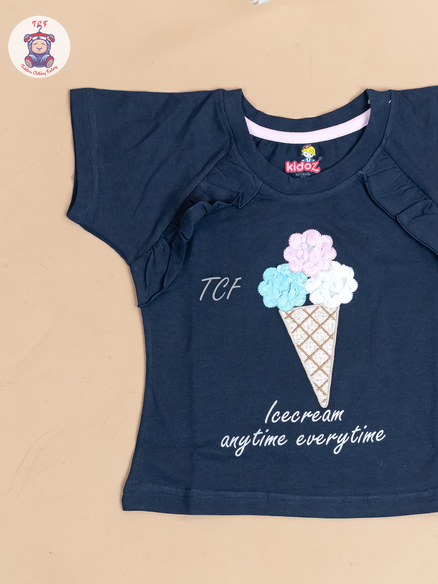 Navy Blue - Girls Strechable T- Shirts