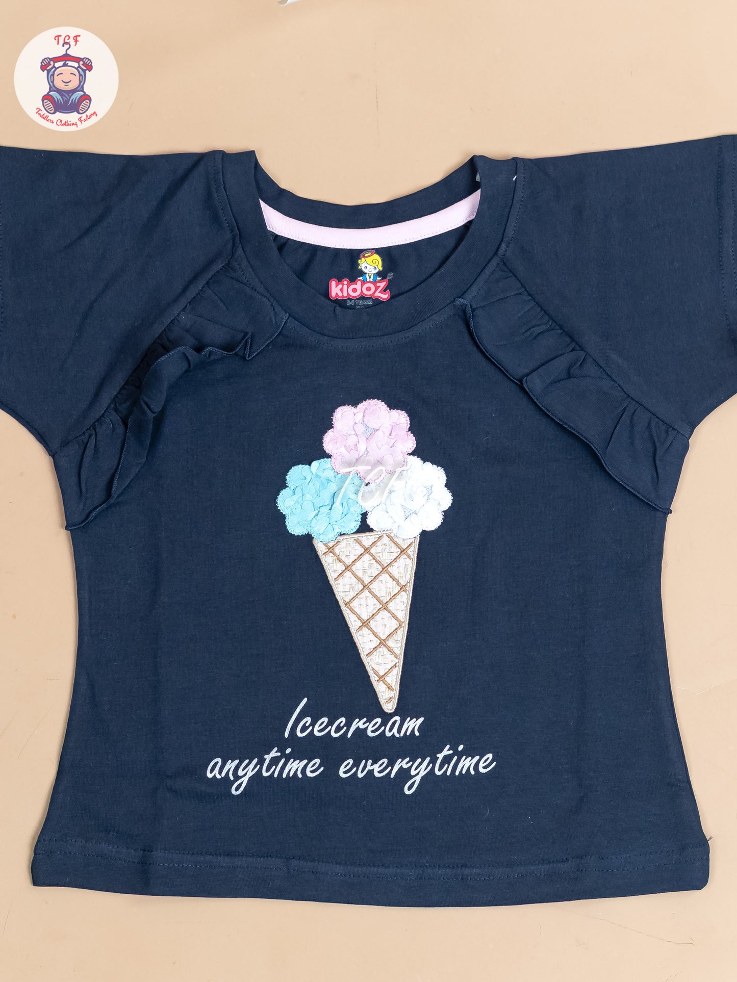 Navy Blue - Girls Strechable T- Shirts