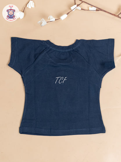 Navy Blue - Girls Strechable T- Shirts