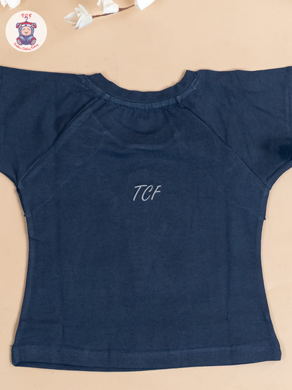 Navy Blue - Girls Strechable T- Shirts