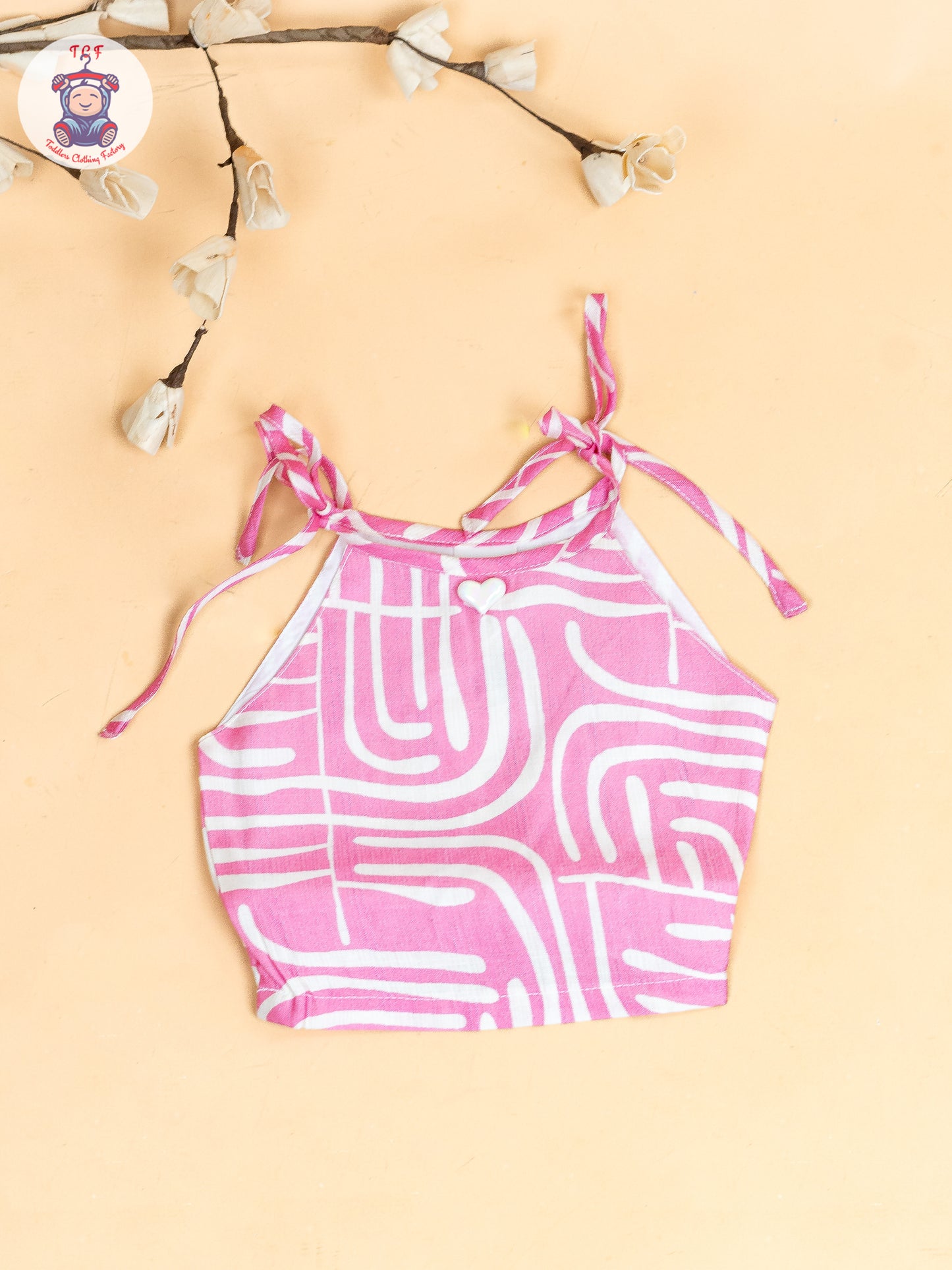 Rose Pink - Girls Crop Top & Skirt With Zip Bag