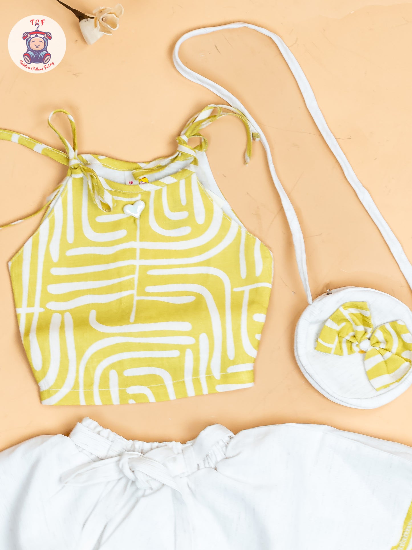 Light Green - Girls Crop Top & Skirt With Zip Bag