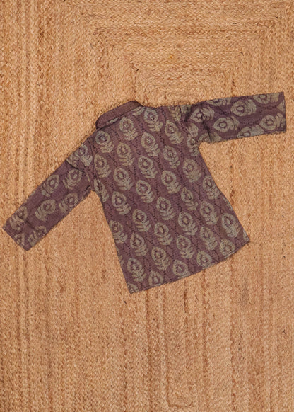 Purple & Beige - Boys Readymade Kurtas
