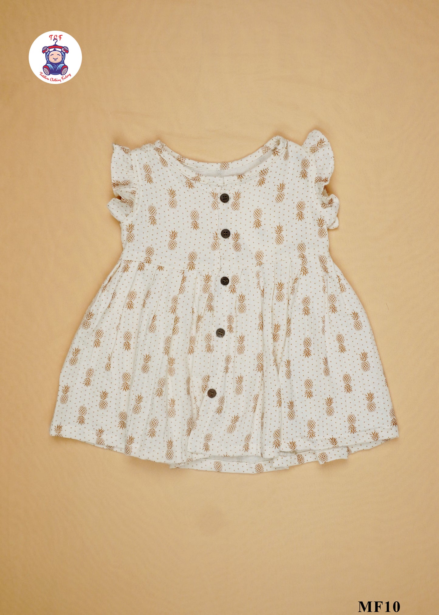 Brown -  Girls Readymade Muslin Frocks