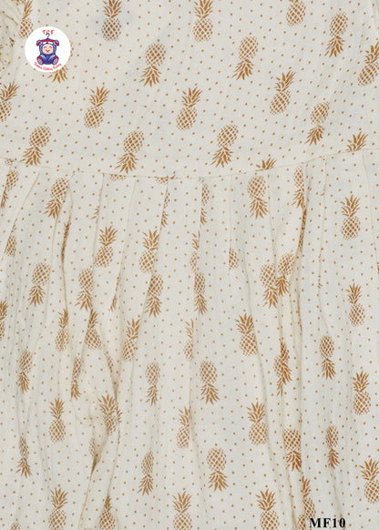 Brown -  Girls Readymade Muslin Frocks