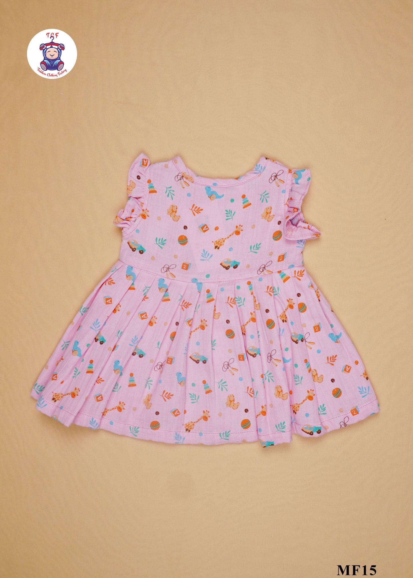 Pink -  Girls Readymade Muslin Frocks