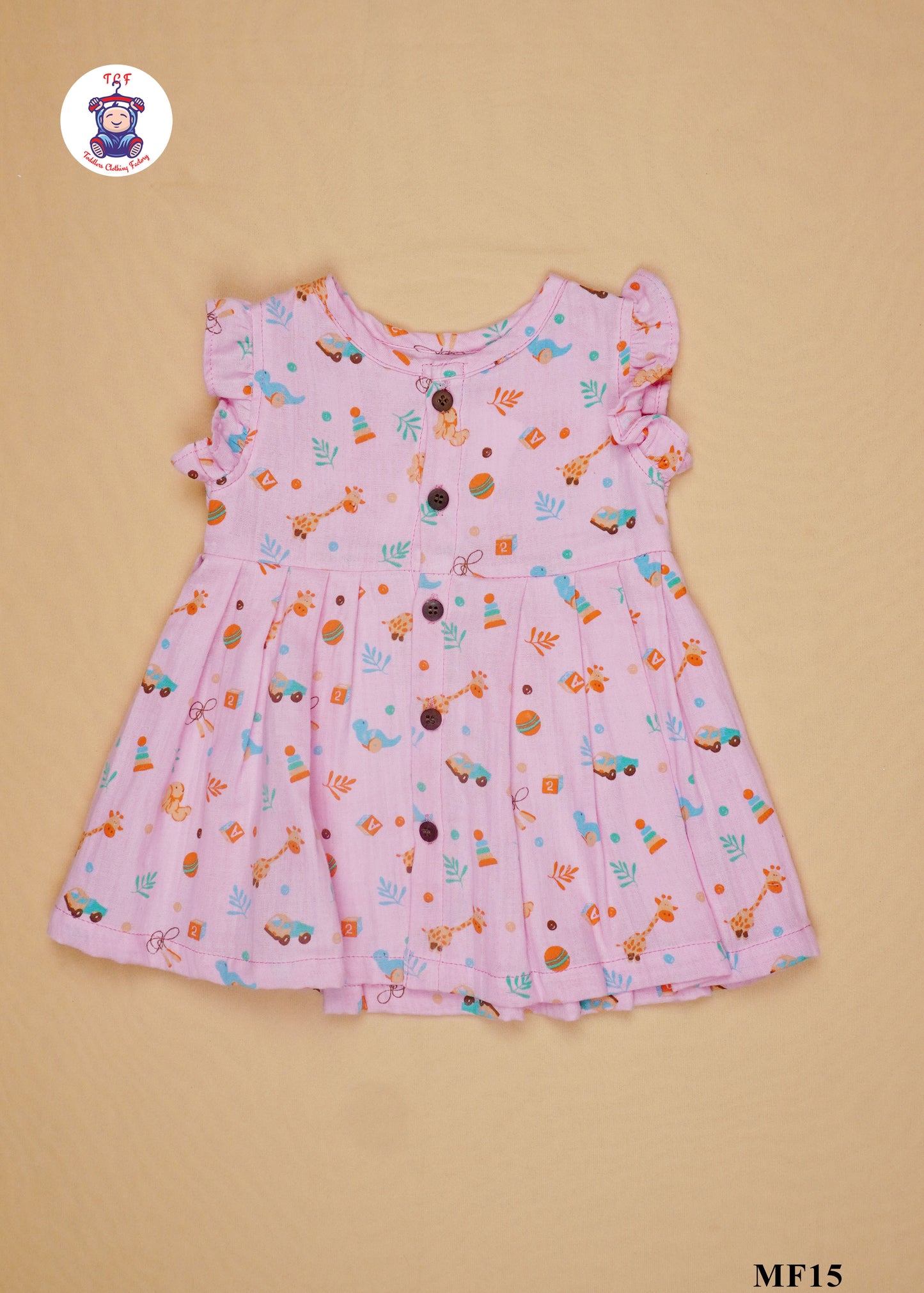Pink -  Girls Readymade Muslin Frocks