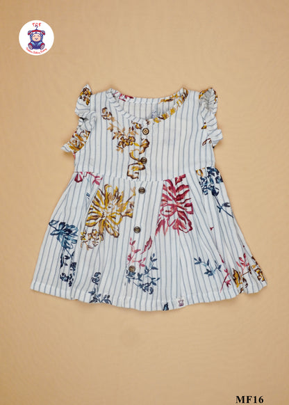 Stripe - Girls Readymade Muslin Frocks