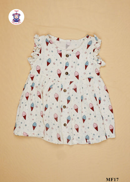 Ice Cream - Girls Readymade Muslin Frocks