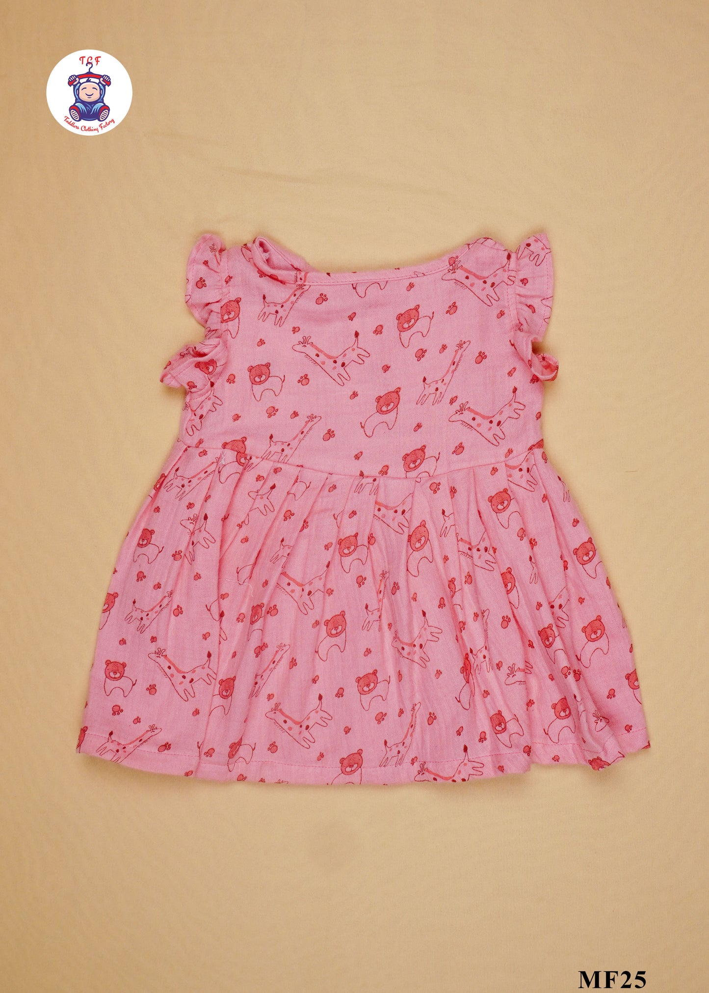 Pink Giraffe - Girls Readymade Muslin Frocks
