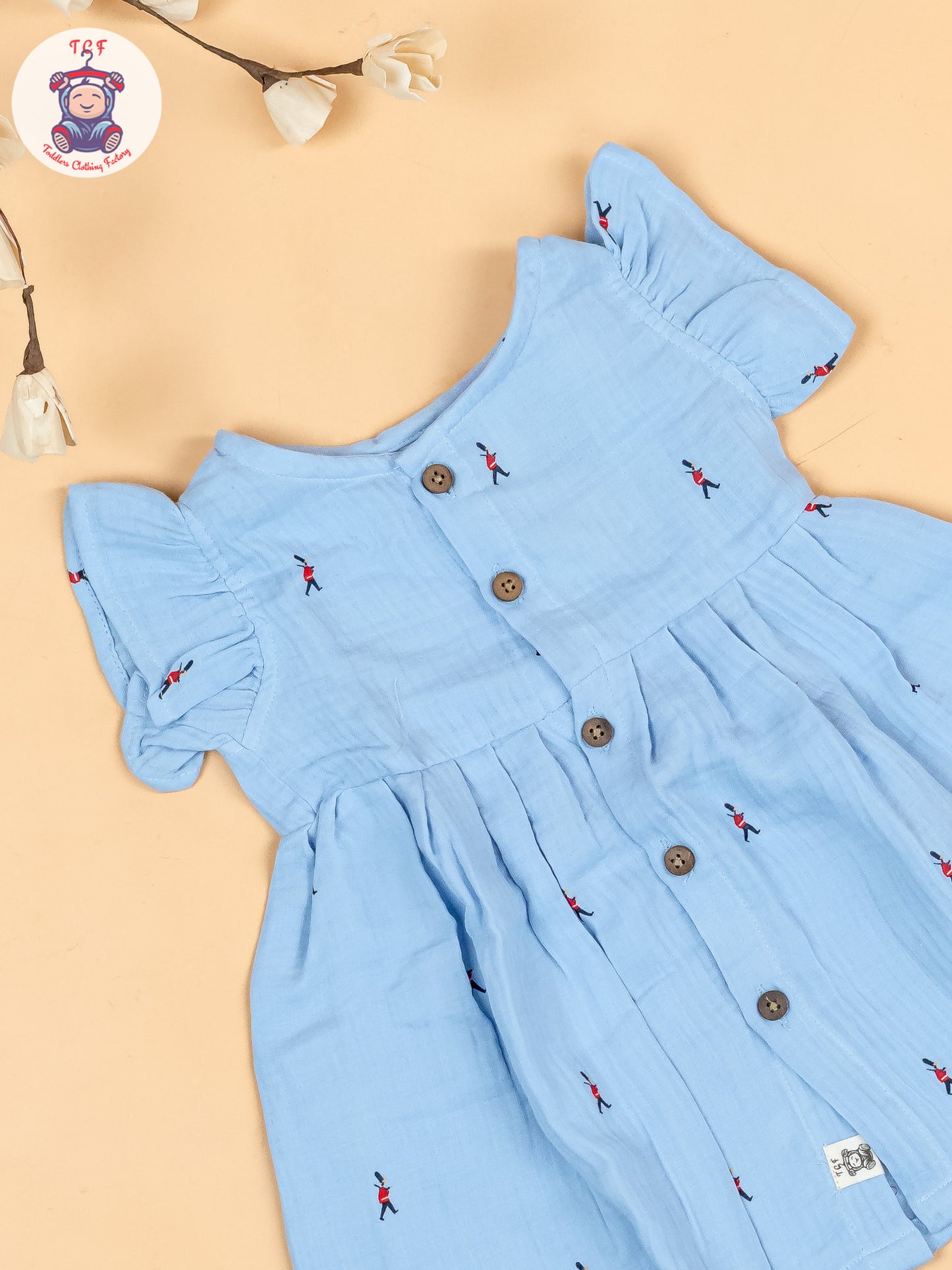 Light Blue - Girls  Muslin Frocks
