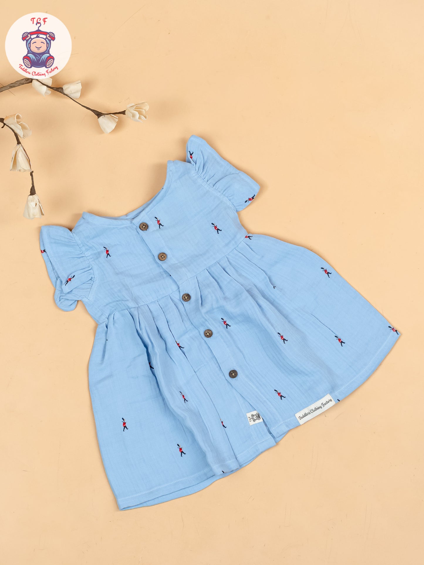 Light Blue - Girls  Muslin Frocks