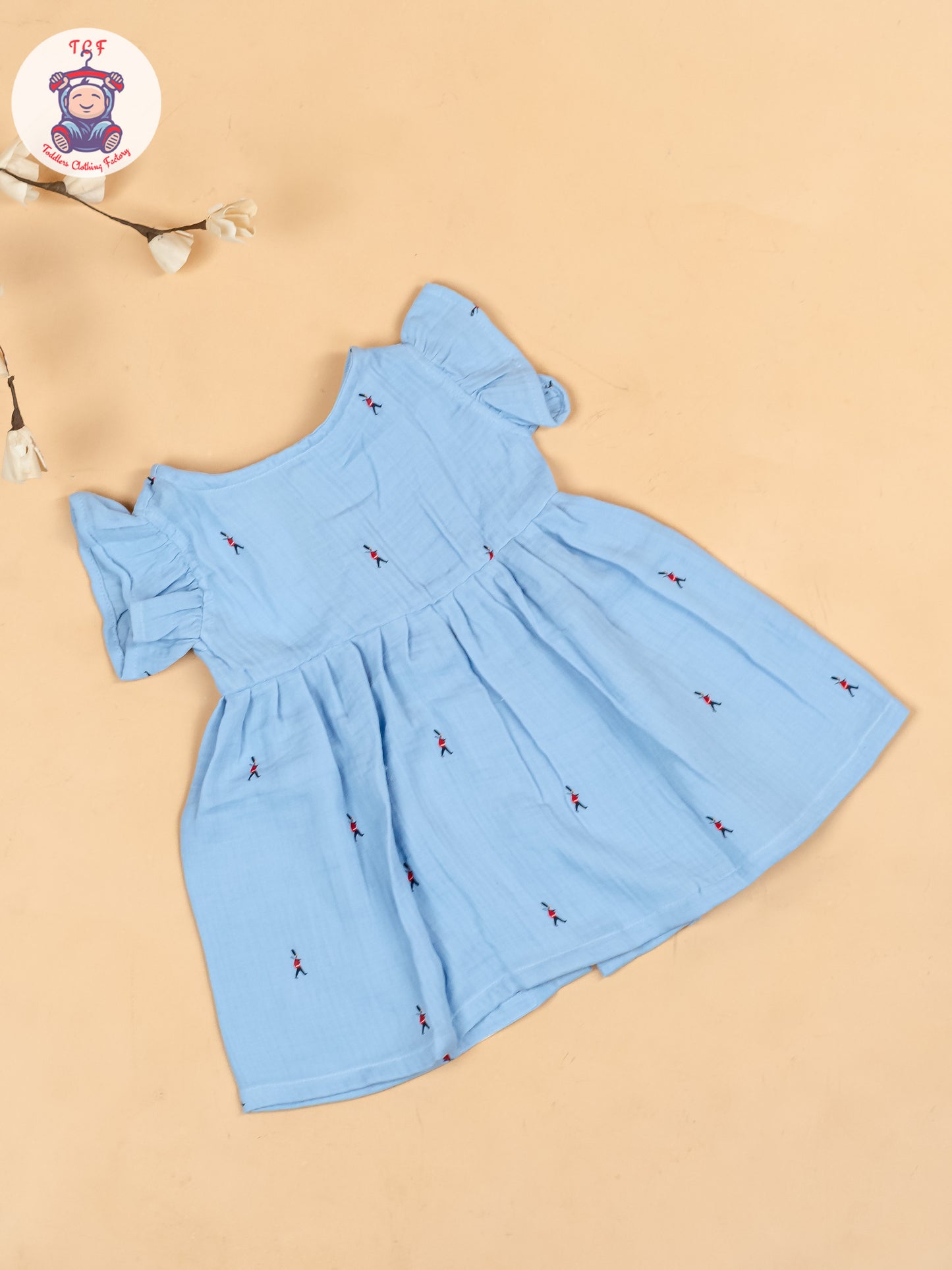 Light Blue - Girls  Muslin Frocks