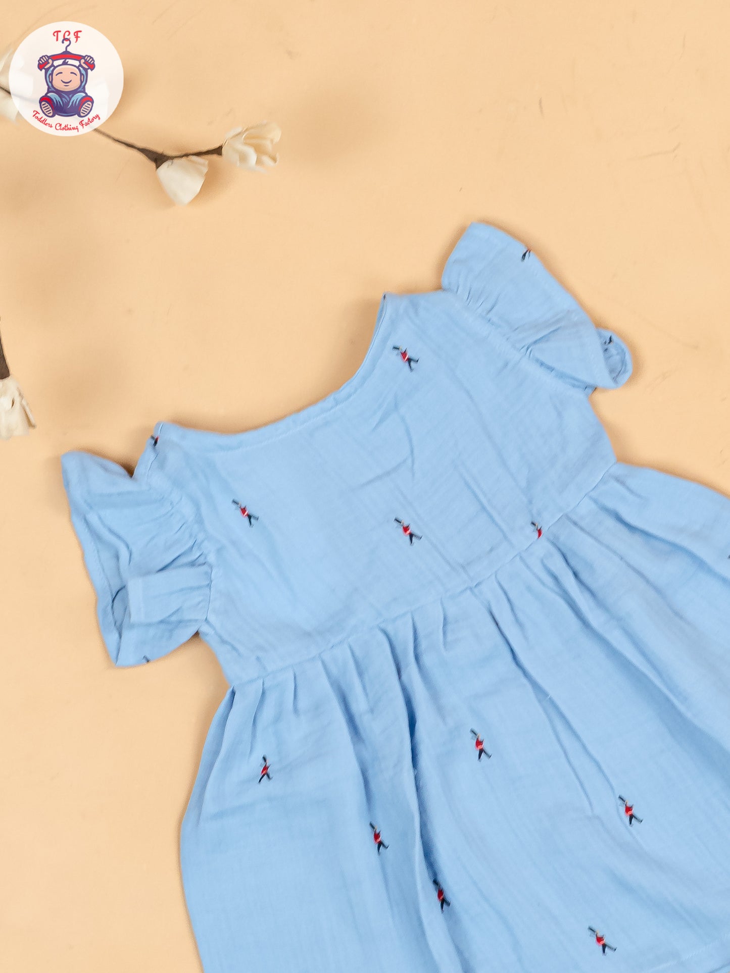 Light Blue - Girls  Muslin Frocks