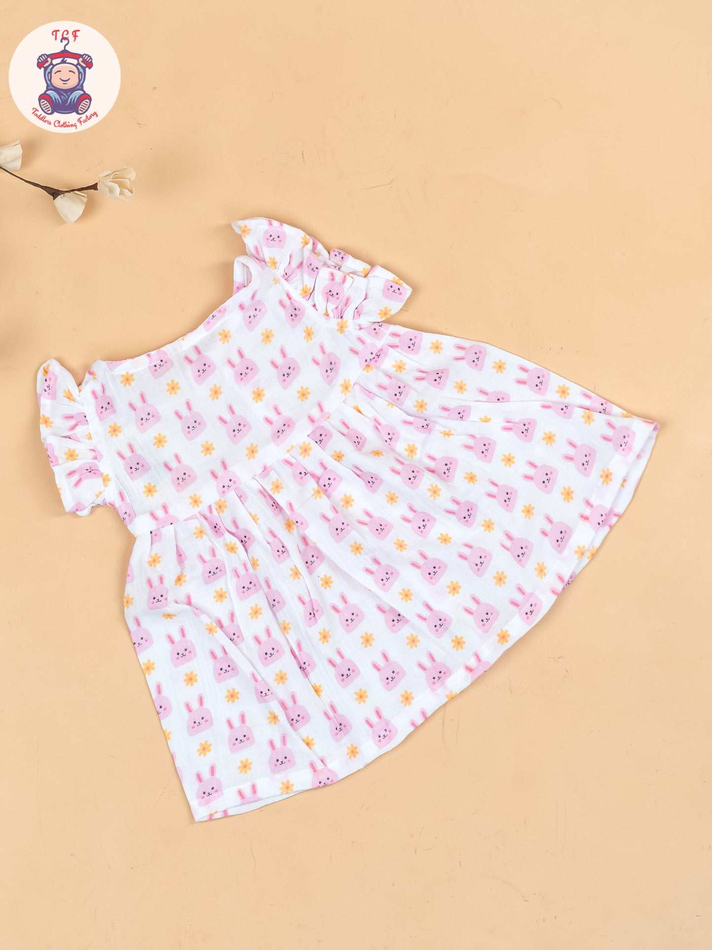White Pink- Girls Muslin Frocks
