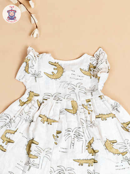 Off White - Girls Muslin Frocks