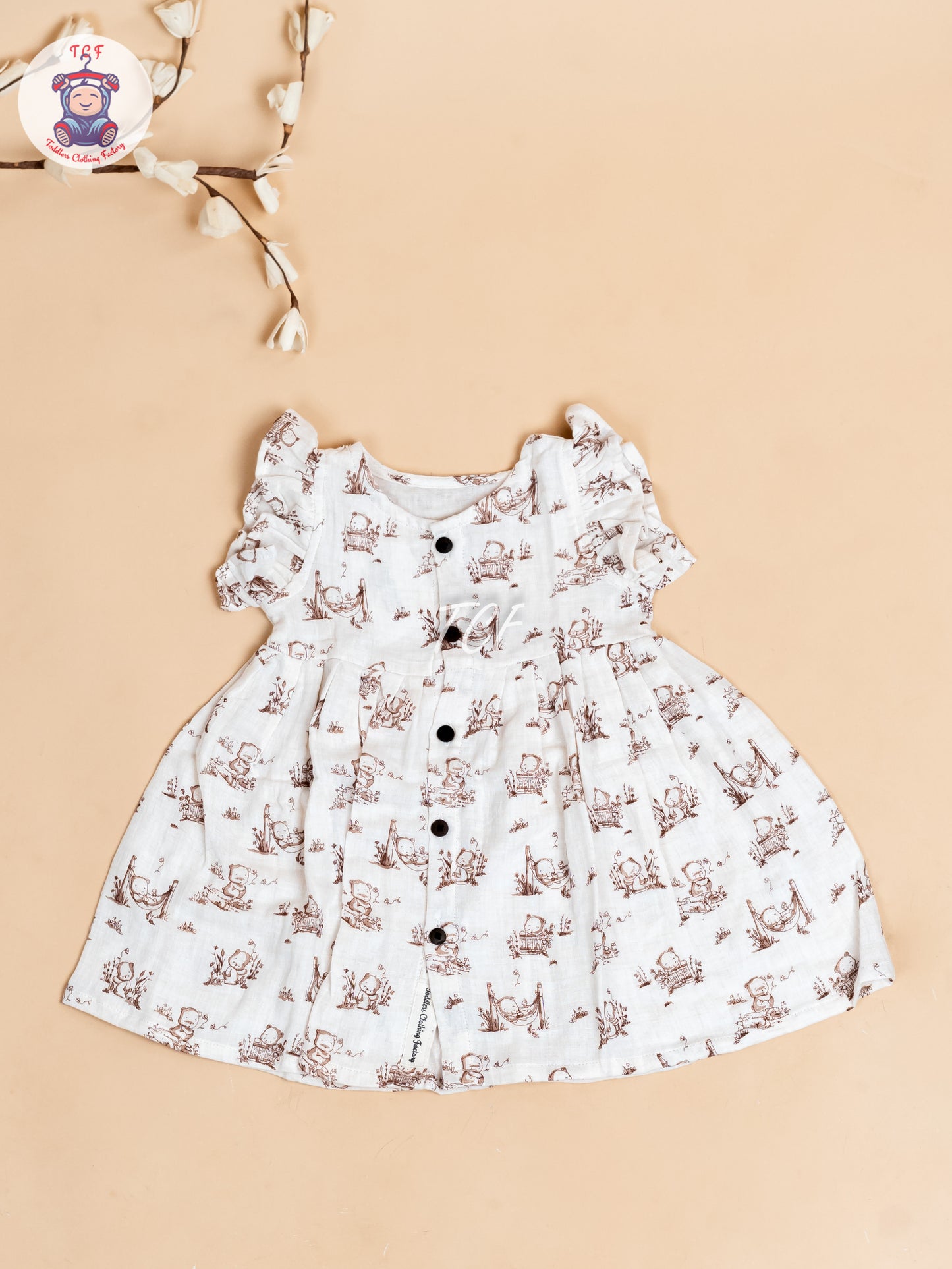 Cream - Girls Muslin Frocks