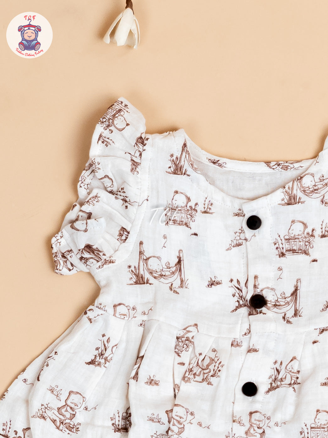Cream - Girls Muslin Frocks