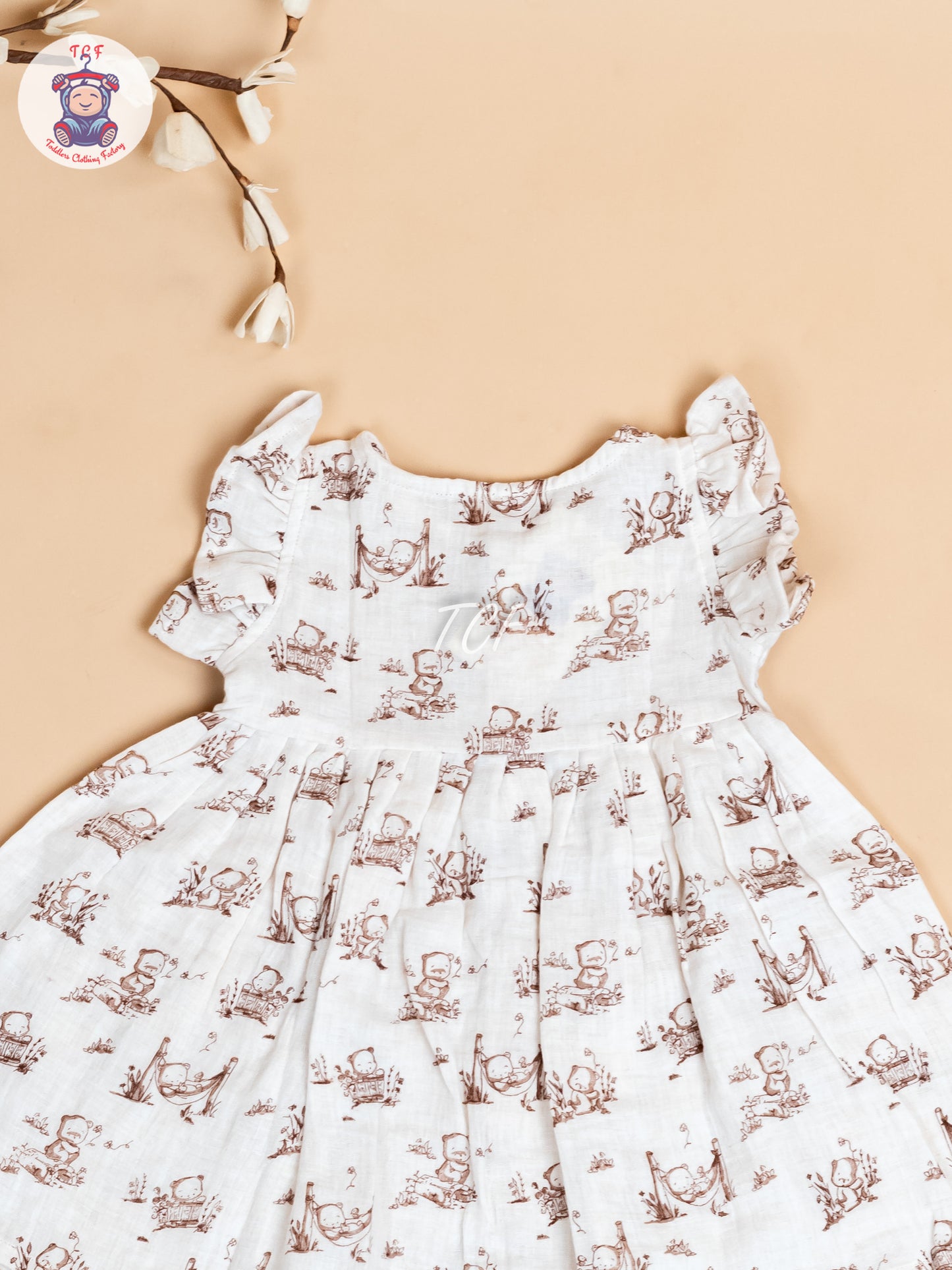 Cream - Girls Muslin Frocks