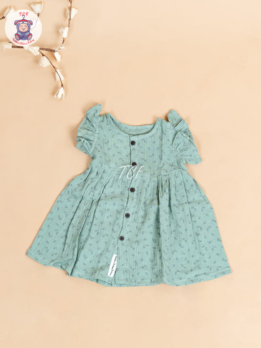 Light Green - Girls Muslin Frocks