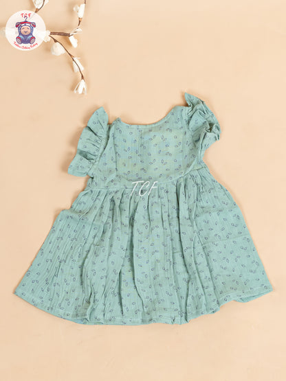 Light Green - Girls Muslin Frocks