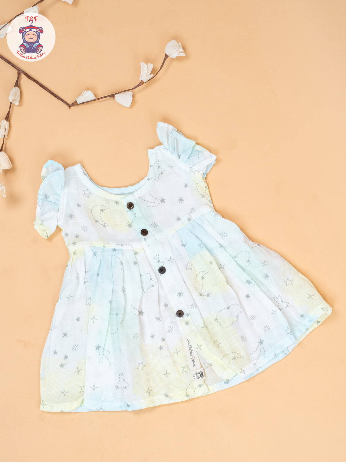 White & Blue - Printed Muslin Frocks