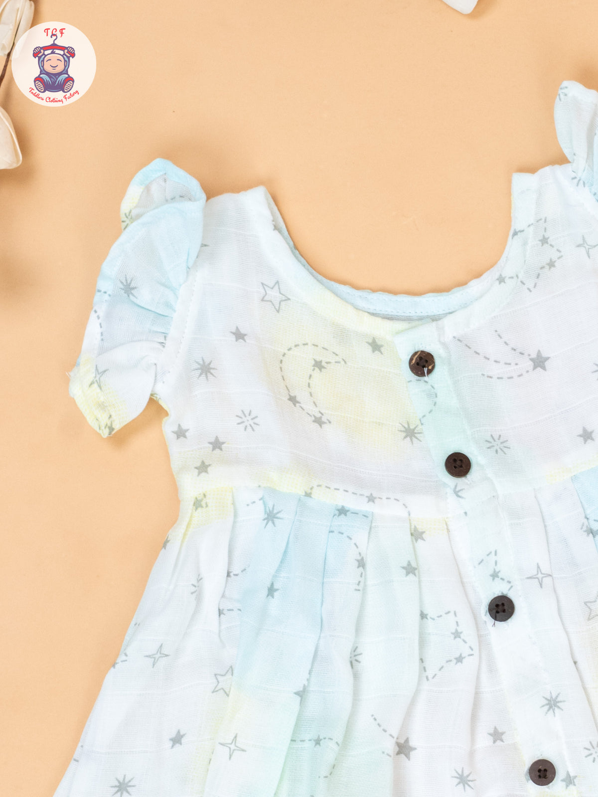White & Blue - Printed Muslin Frocks