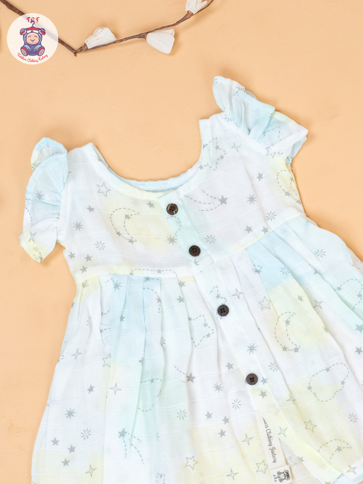 White & Blue - Printed Muslin Frocks
