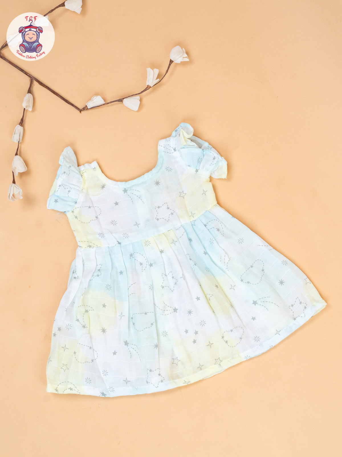 White & Blue - Printed Muslin Frocks