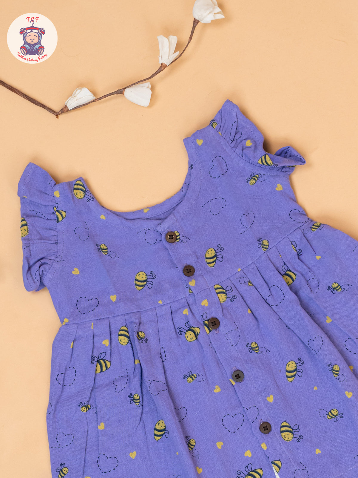 Violet - Bee Printed Muslin Frocks