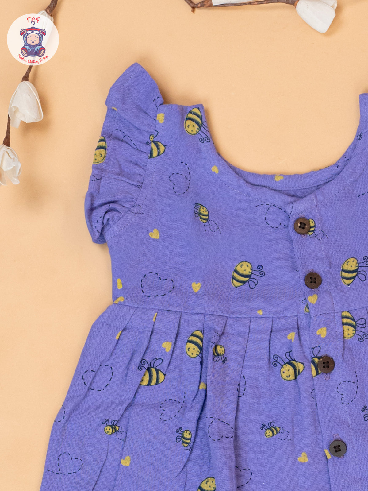 Violet - Bee Printed Muslin Frocks