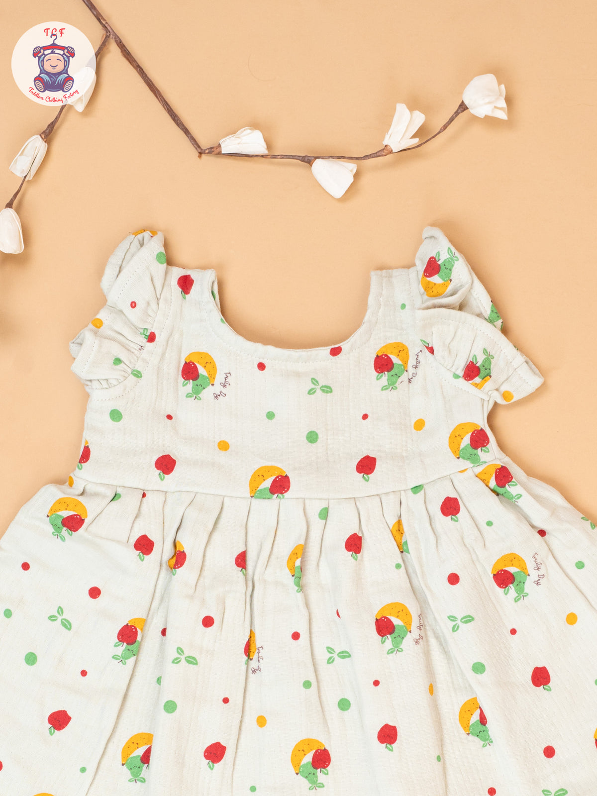 White - Floral Printed Muslin Frocls