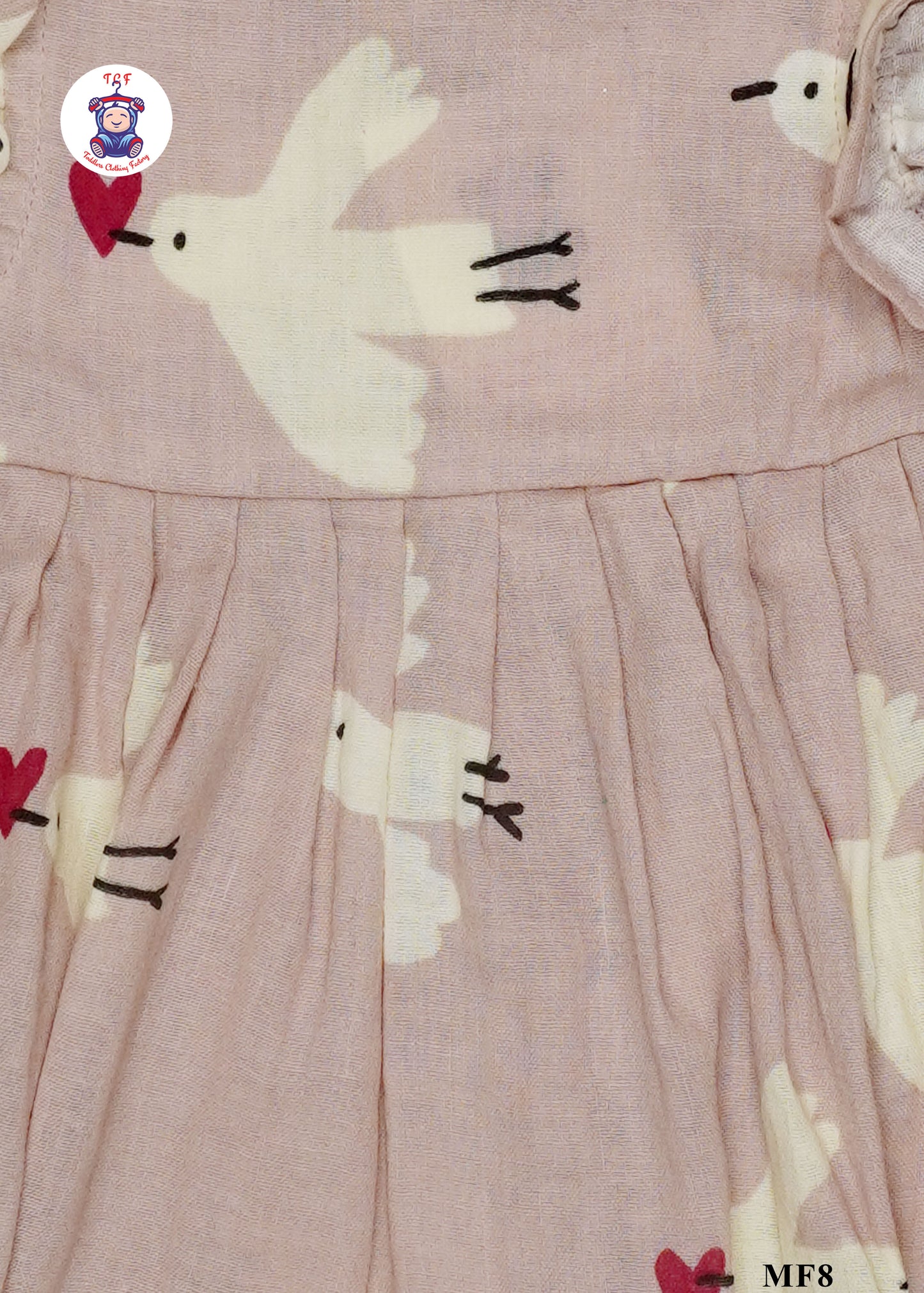 Light Brown -  Girls Readymade Muslin Frocks