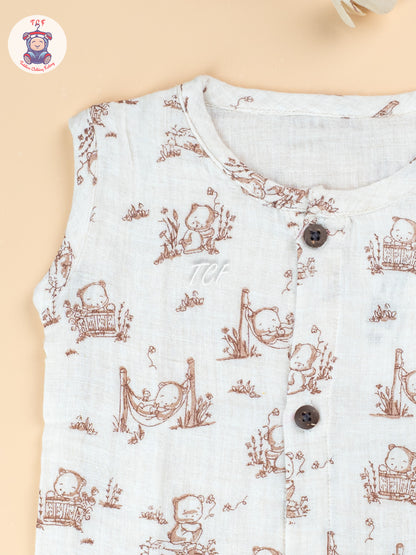 Cream - Unisex Muslin Jabla