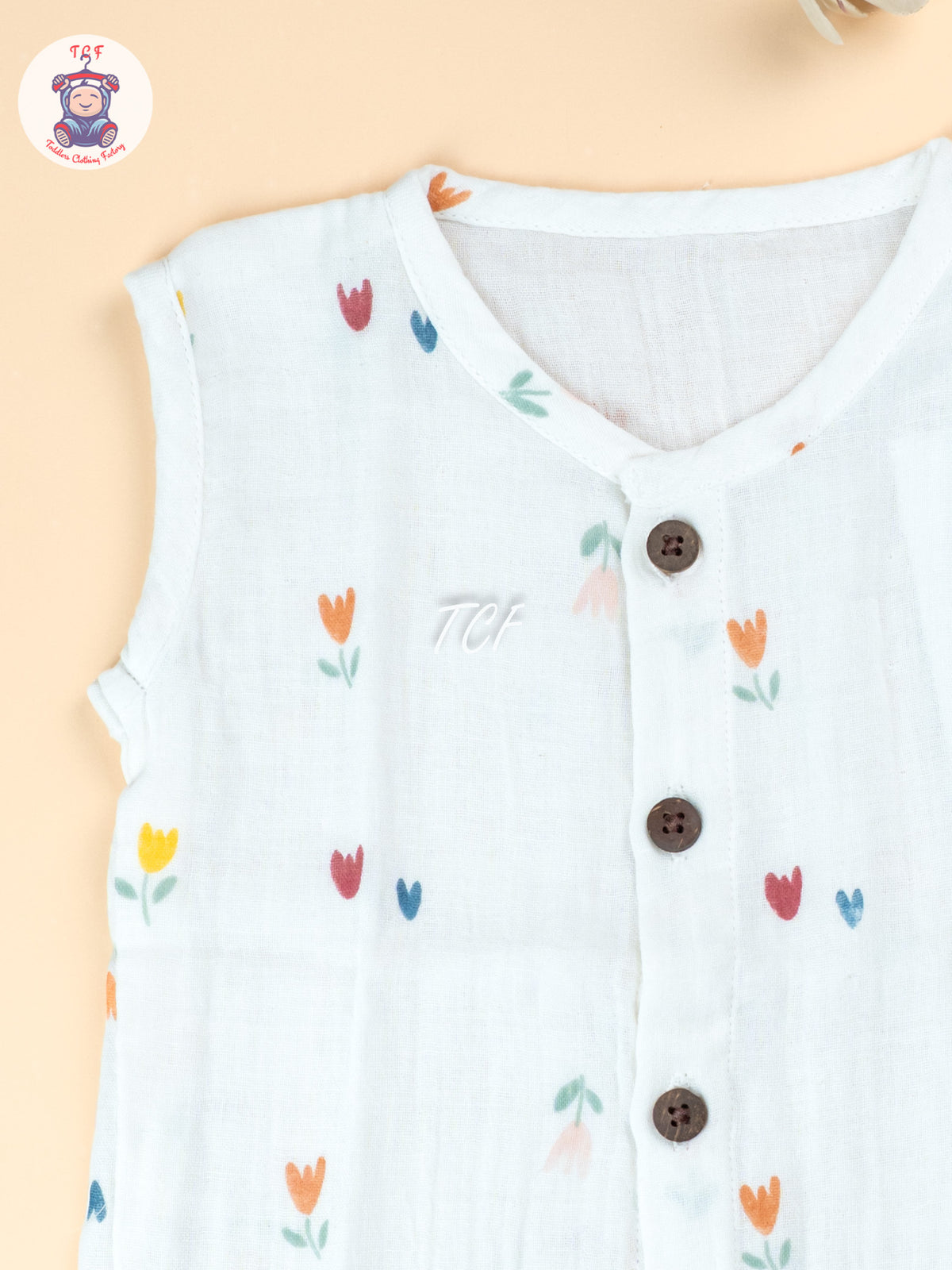 White Floral - Unisex Muslin Jabla