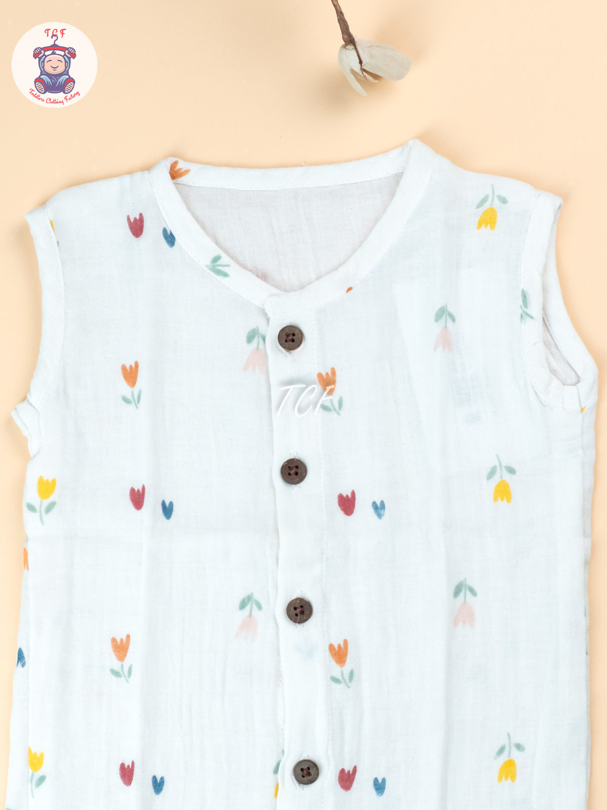 White Floral - Unisex Muslin Jabla