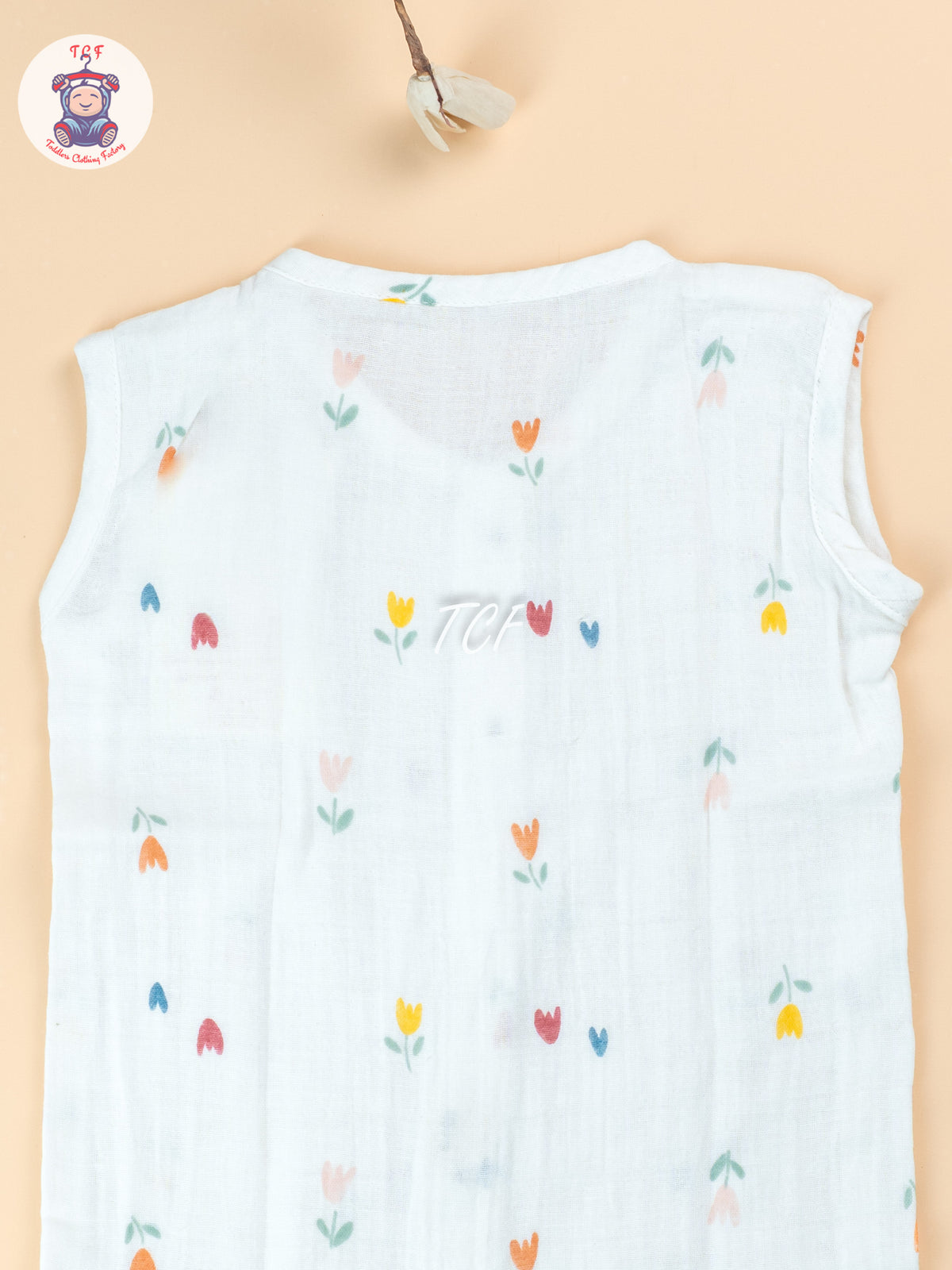 White Floral - Unisex Muslin Jabla