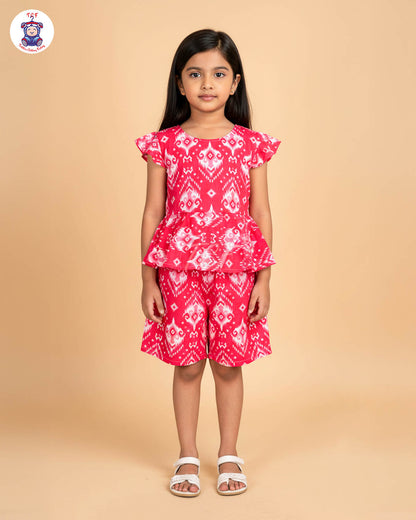 Pink & White - Girls Readymade Co-ords Sets