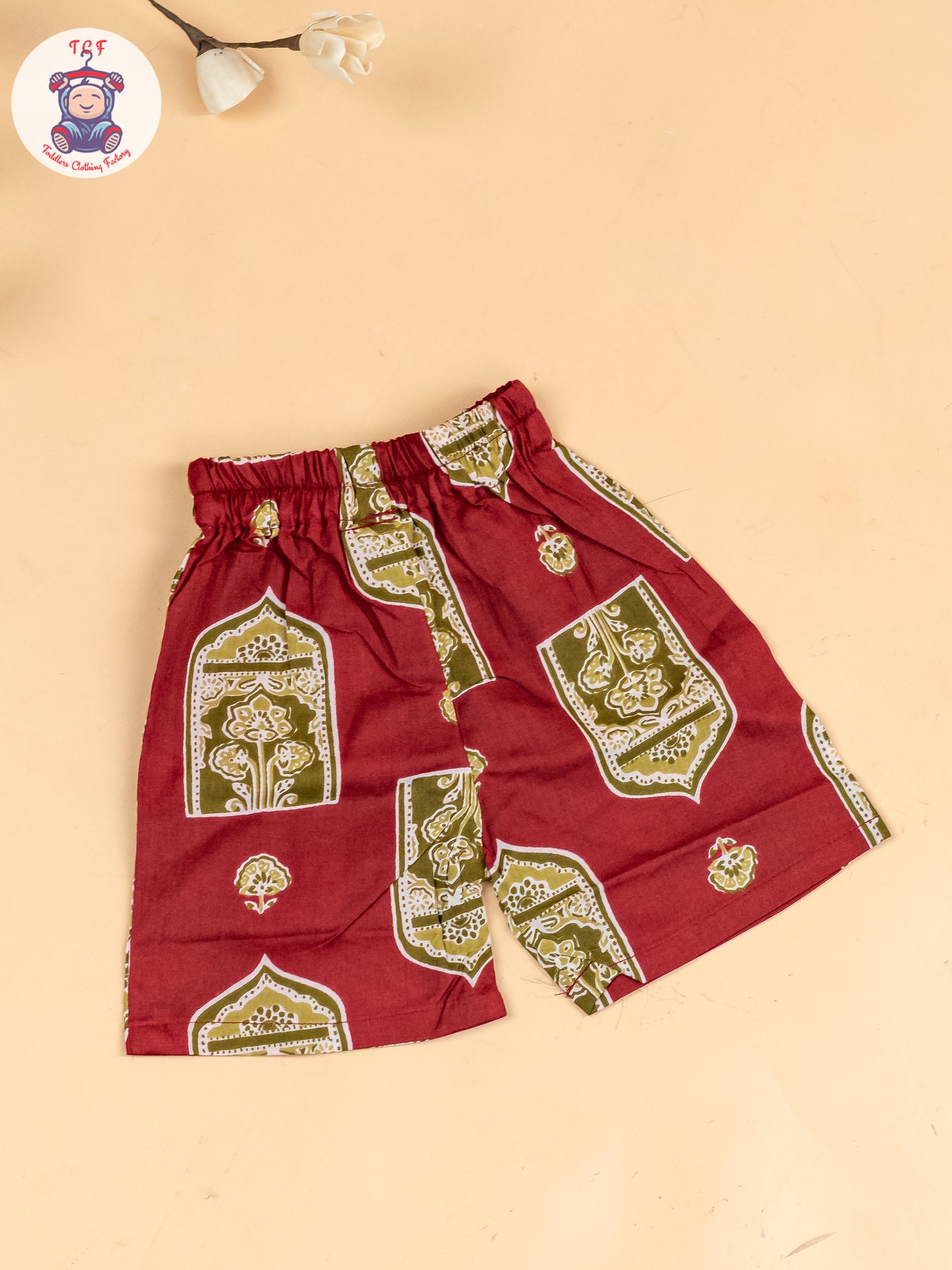 Maroon & Grey  - Girls Ajrakh Printed Co-ords Sets