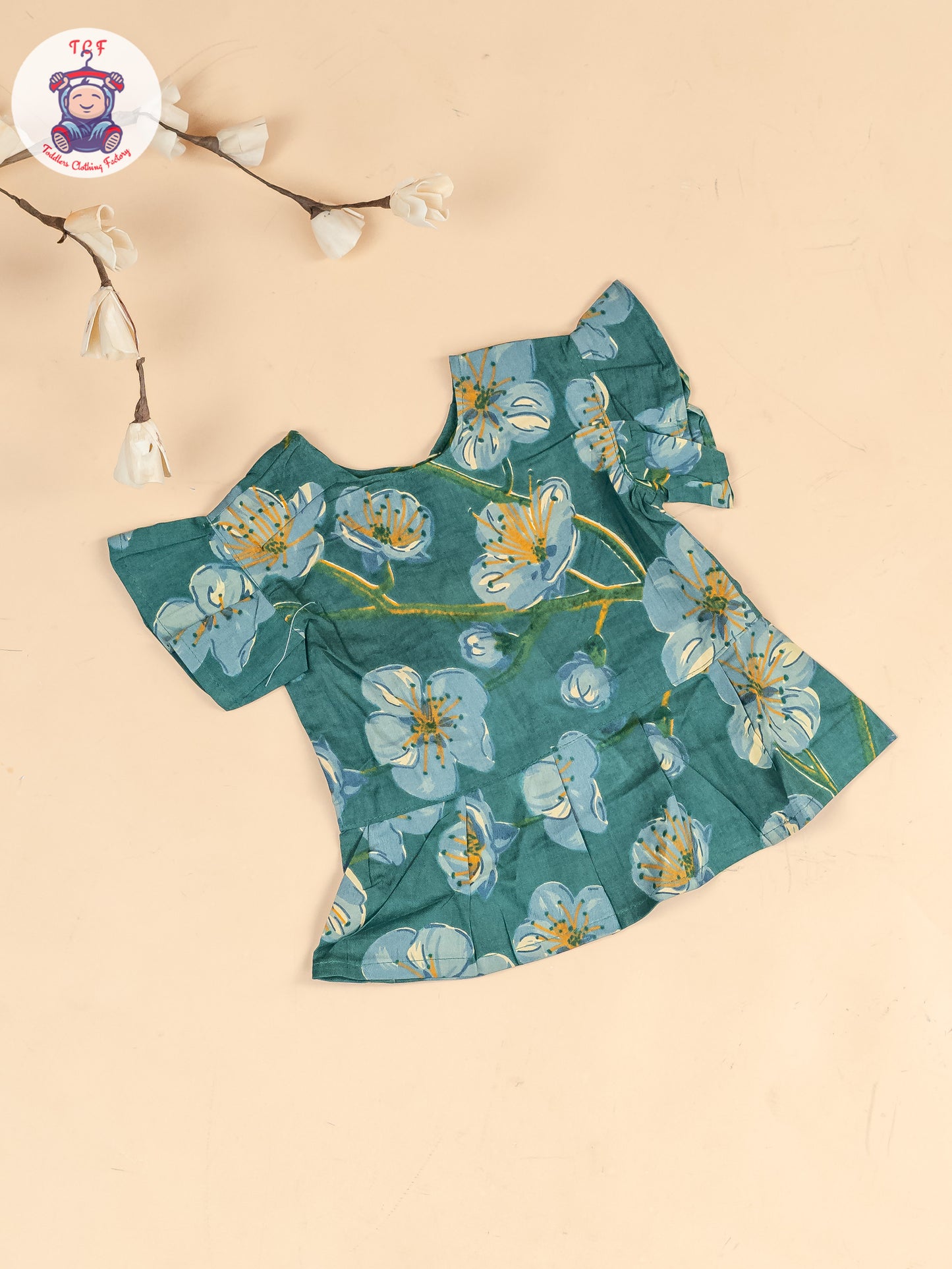 Light Blue - Girls Floral Printed Co-ords Sets