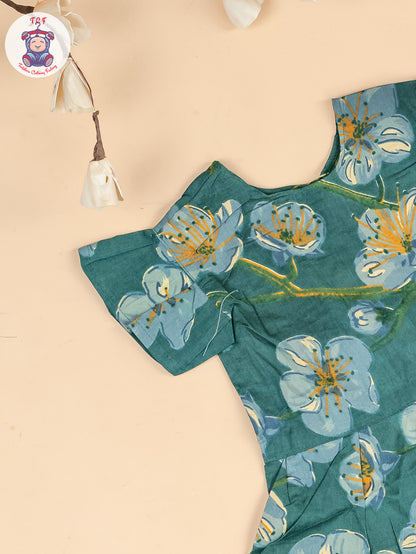 Light Blue - Girls Floral Printed Co-ords Sets