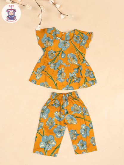 Mustard - Girls Floral Printed Co-ords Sets