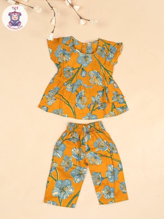 Mustard - Girls Floral Printed Co-ords Sets