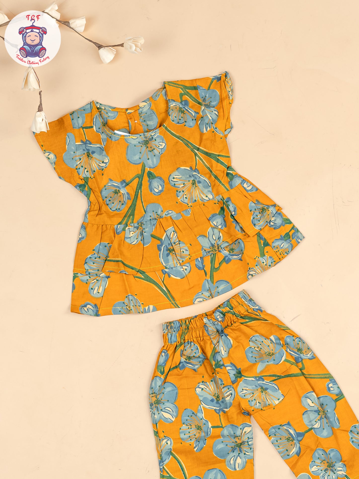 Mustard - Girls Floral Printed Co-ords Sets