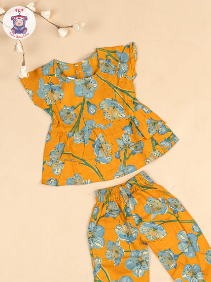Mustard - Girls Floral Printed Co-ords Sets