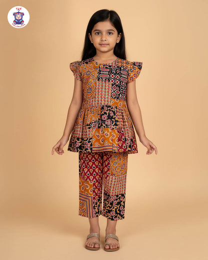 Maroon & Black - Girls Readymade Co-ords Sets